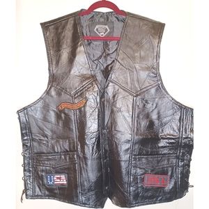 Diamond Plate Buffalo Leather Vest
